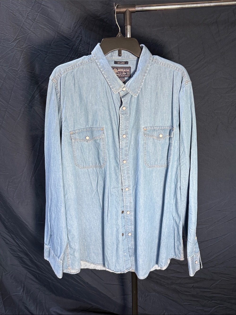 American Rag Light Wash Denim Button-Down Shirt